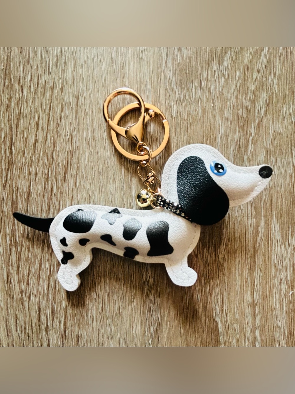 Black & White Dachshund Dog Keychain/Bag Charm